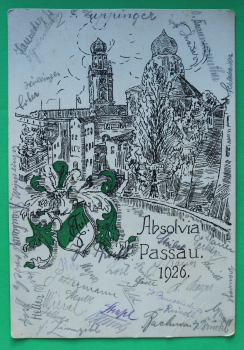 AK Passau / 1926 / Litho Lithographie / Absolvia / Ortsansicht